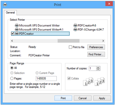 PDFCreator printer