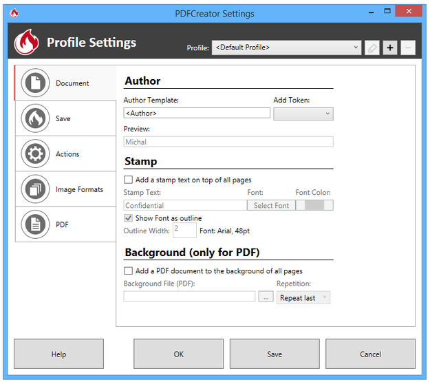 PDFCreator profiles