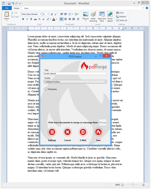 PDFCreator save PDF