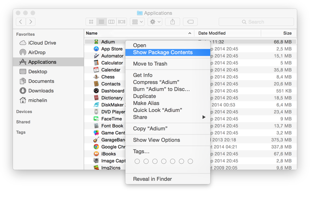 OS X Show Package Contents