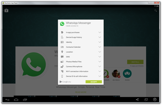 Install WhatsApp to Bluestacks