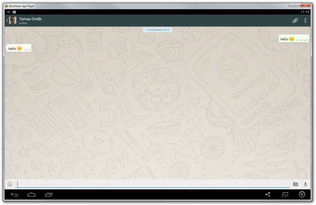 WhatsApp chat in Bluestacks