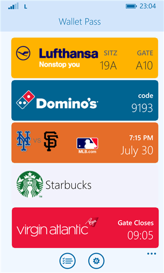 Wallet Pass for Windows Phone