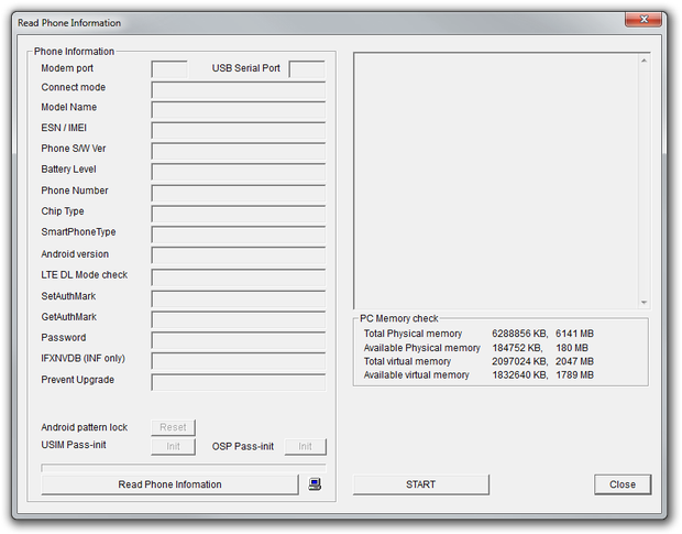 Start flash firmware to LG phone