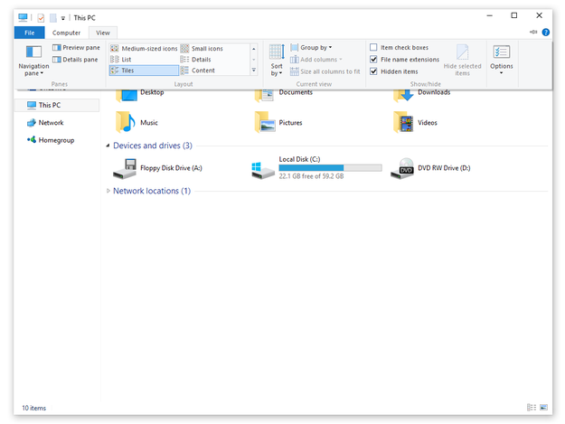 Show or Hide Files Name Extension in Windows 10