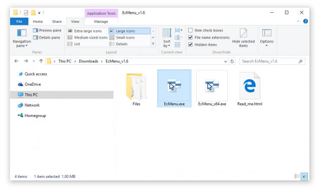 Windows Explorer Easy Context Menu