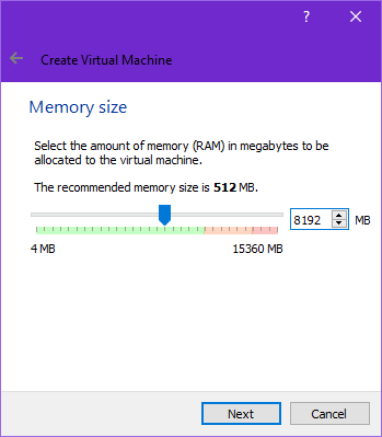 Set memory size of virtual machine in VirtualBox