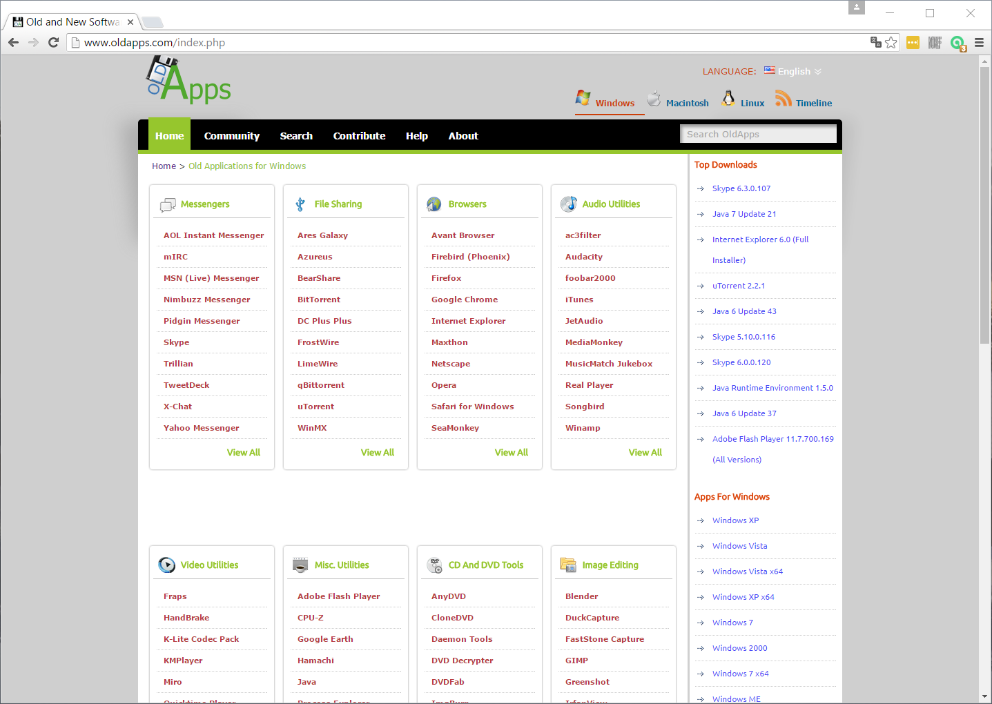Oldapps.com screenshot