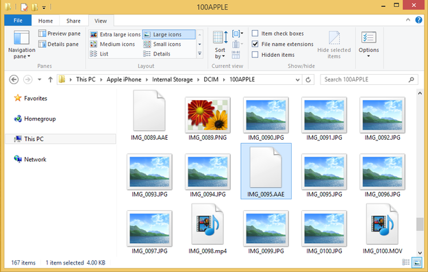AAE files in Windows Explorer