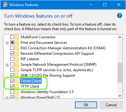 Turning on/off functions in Windows 10