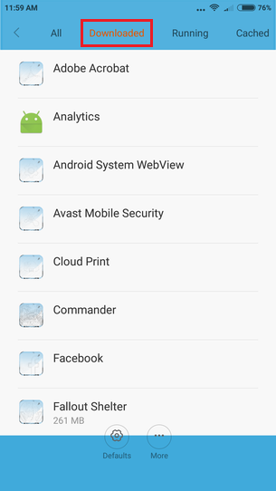 Google Android downloaded apps