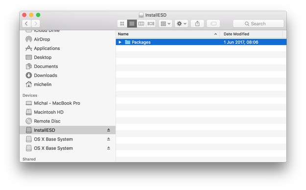 Finder Packages folder