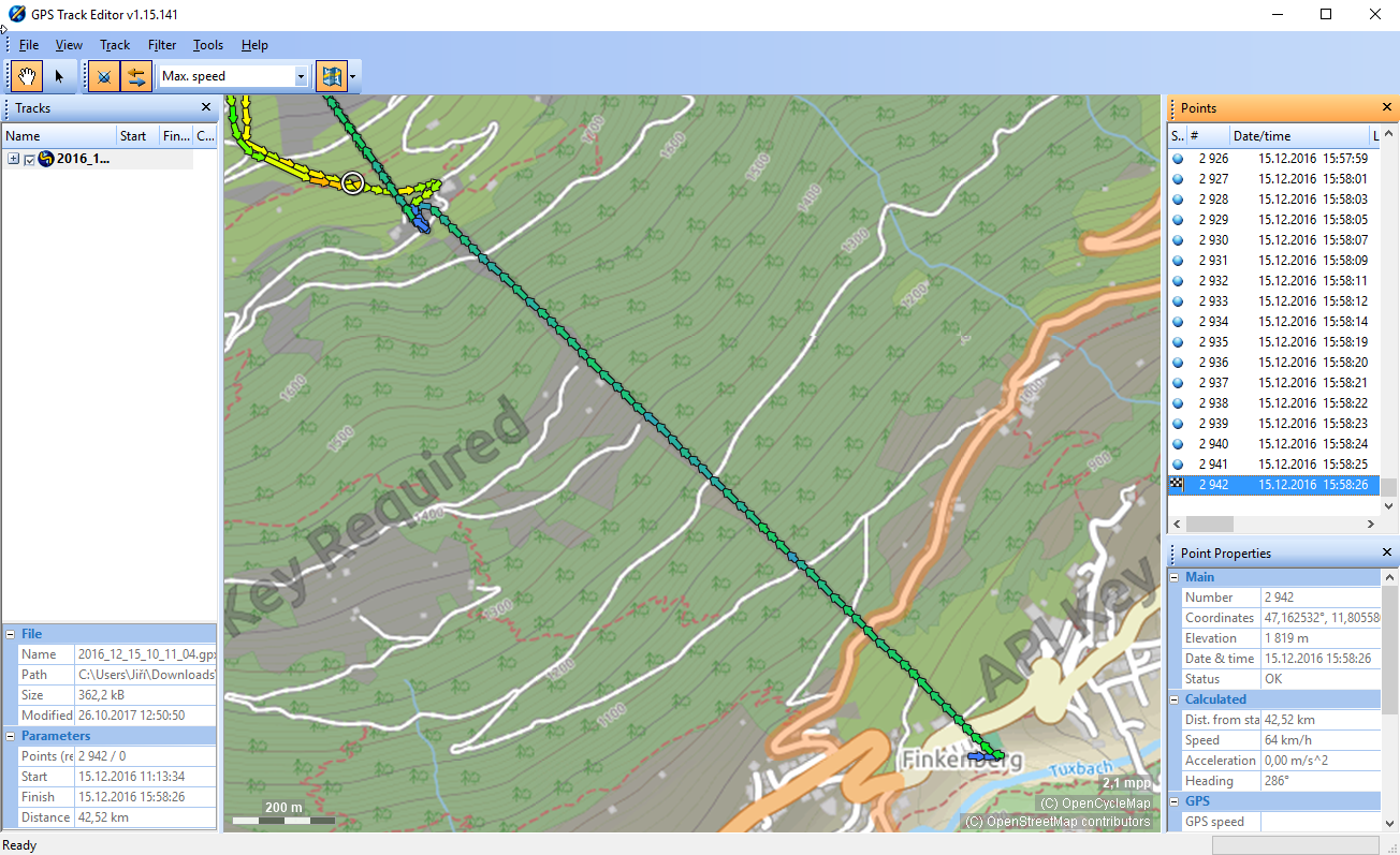 Track removal in GPS Track Editor