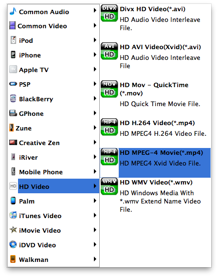 avchd converter for mac profile selection