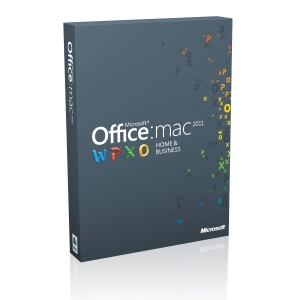 Zrzut ekranu pudełka Microsoft Office dla komputerów Mac 2011