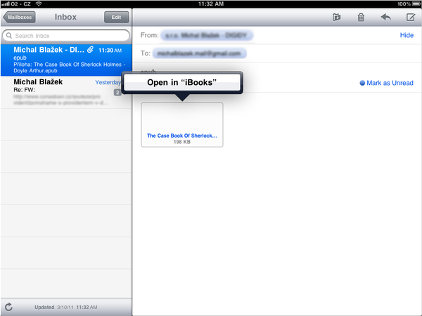 Klient poczty Apple iPad Mail