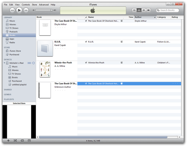 Apple iTunes books library