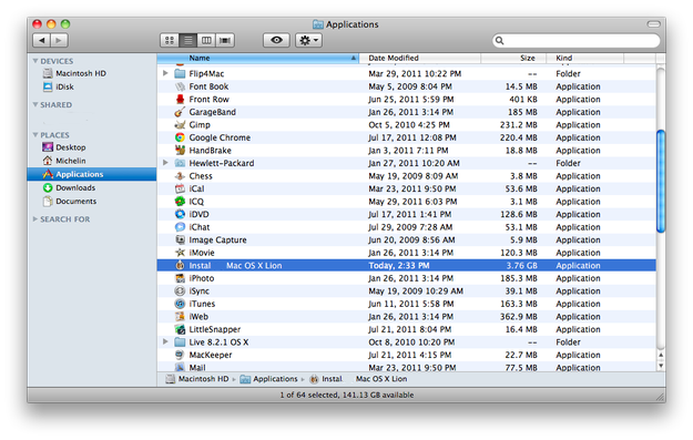 Applicazione Install Mac OS X Lion
