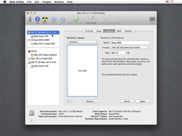 Disk Utility crear nueva partición