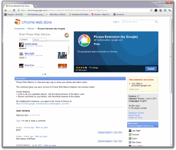 google picasa extension