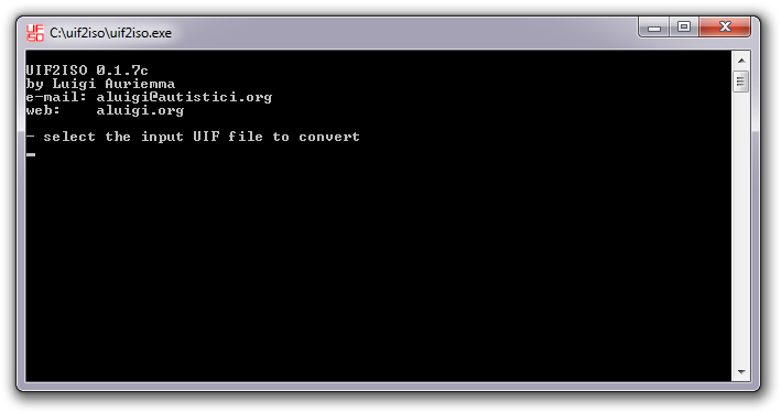 UIF2ISO avviato screenshot