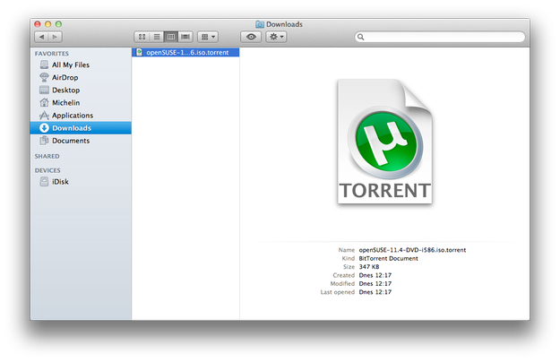 Apple Finder Downloads folder