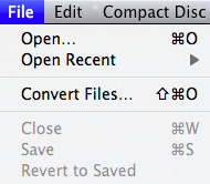 Max File menu