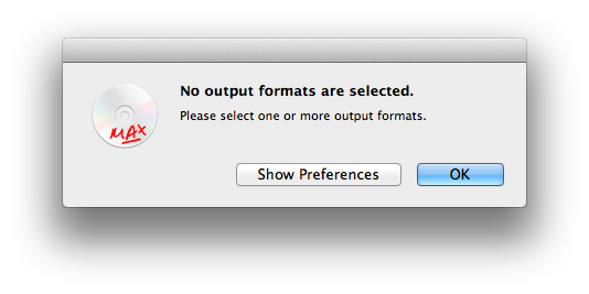 Select output formats