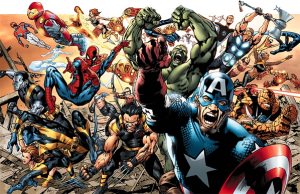 Bohaterowie komiksów Marvel Universe.