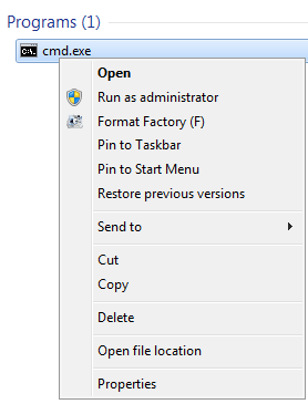 Wiersz poleceń uruchamiania w Windows 7 jako administrator