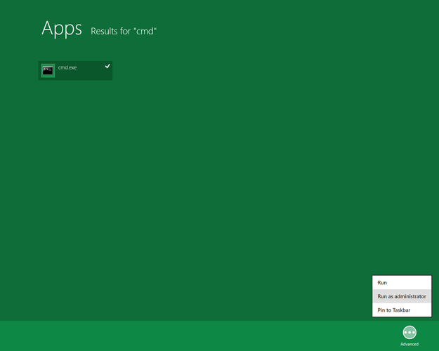 Windows 8 uruchamianie wiersza poleceń jako administrator