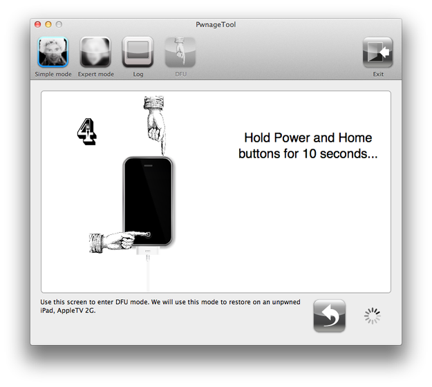 PwnageTool device firmware update mode instructions