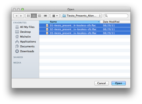 Ventana de abrir de X Lossless Decoder