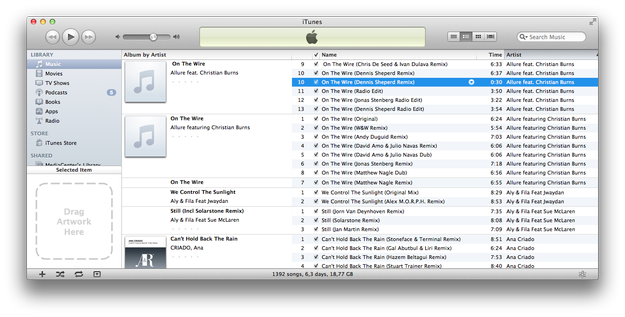Versione AAC della canzone in iTunes