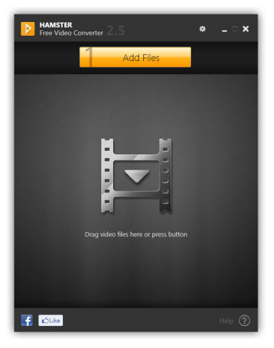 Zrzut ekranu startowego Hamster Free Video Converter dla Windows.
