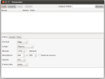 Zrzut ekranu startowego Transcoder dla Linux.