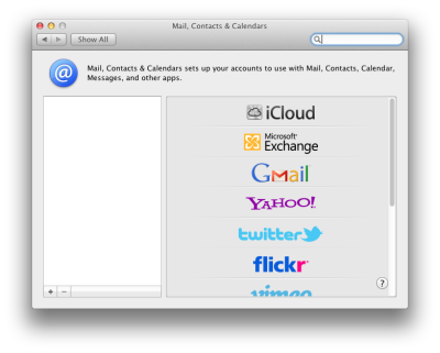 Opcje udostępniania w sieciach społecznościowych dla Mac OS X 10.8.
