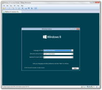 Schritt 1 des Windows 8 Installationsprozesses in der VMware virtuellen Maschine.