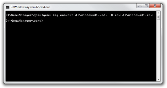 Windows-Befehlszeile qemu-img