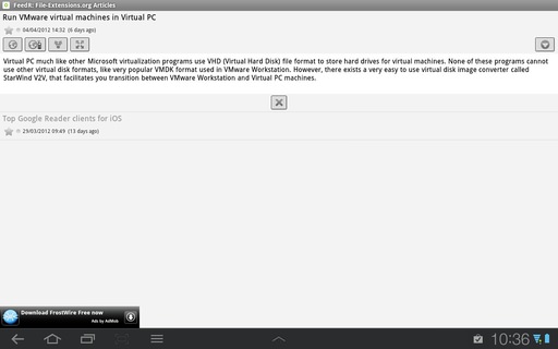 FeedR News Reader na Android 3.1 Honeycomb