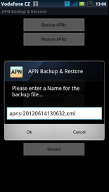 Backup Restore název souboru