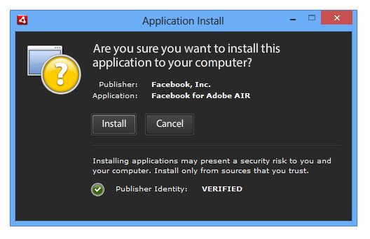 Processus d'installation Adobe Air