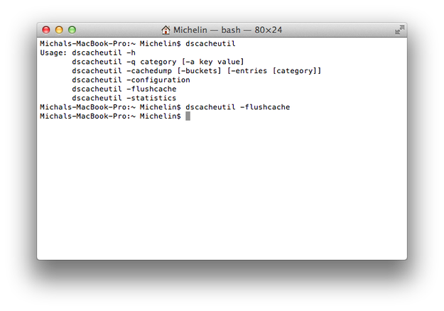 Apple Terminal vider cache DNS