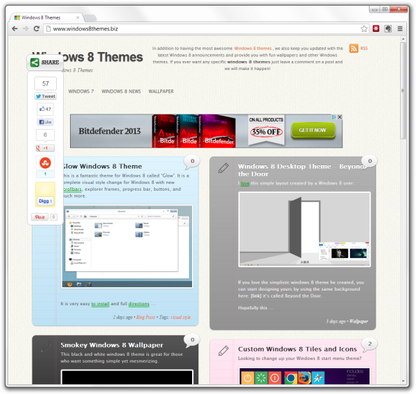 Zrzut ekranu strony windows8themes.biz