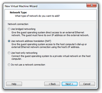 VMware Workstation Assistent Netzwerkeinstellungen