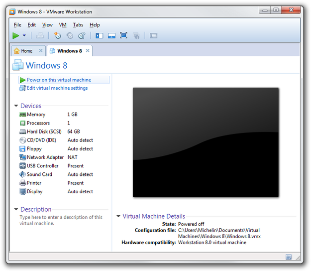 VMware Workstation virtuelle Maschine einschalten