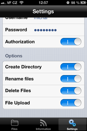 Ustawienia FTP Drive + HTTP Server