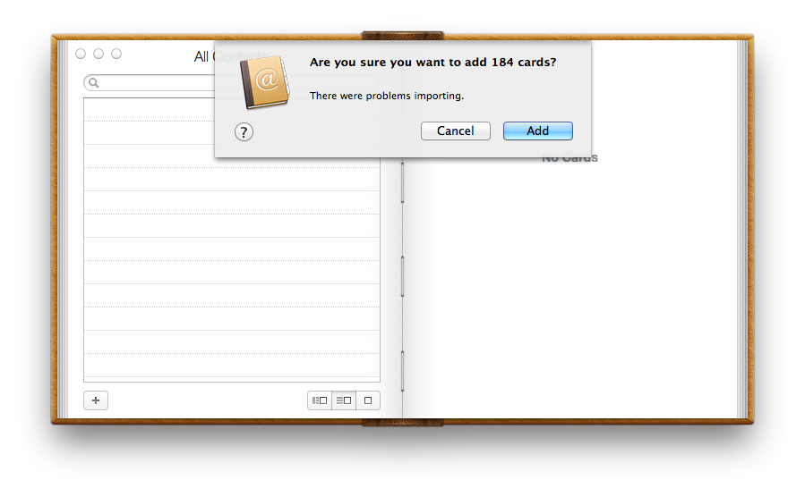 Mengimpor kontak ke Mac OS X Contacts
