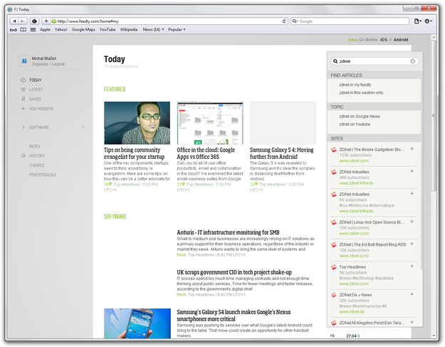 Recherche RSS Feedly