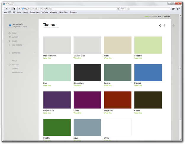 Thèmes Feedly